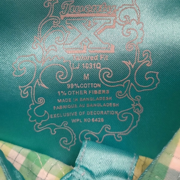 Twenty X western green/blue with silver sparkle, snap buttons. - Picture 5 of 5